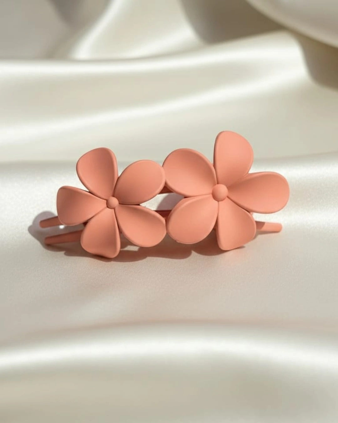 Matte Double Flower Hair Clip