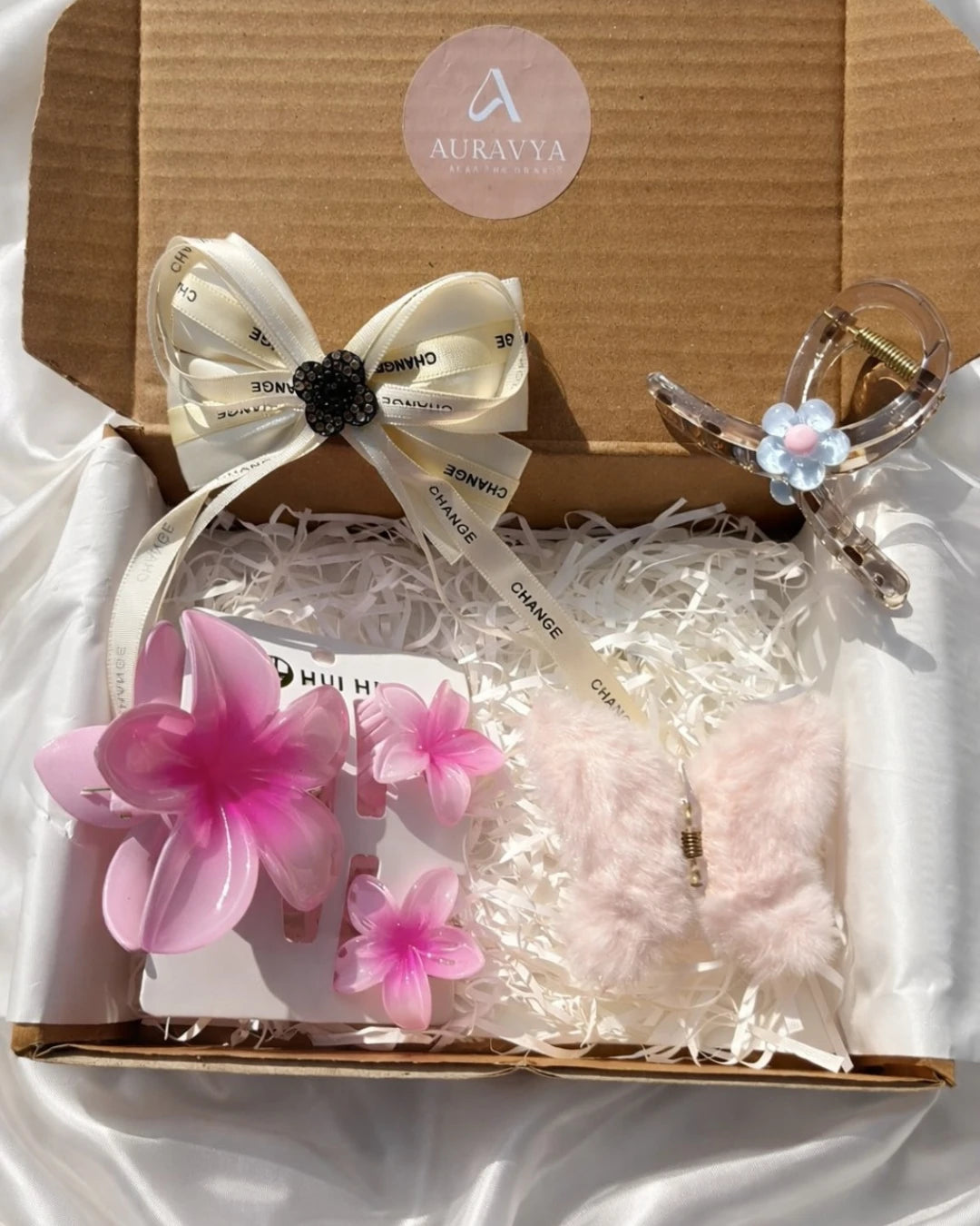 Auravya Pastel Bloom Hair Accessories Gift Box