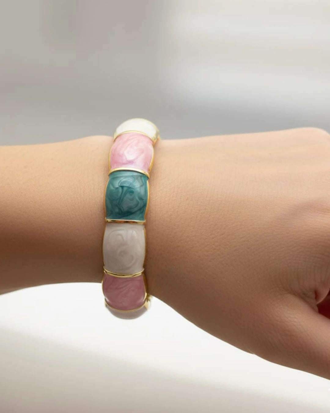 Blush and Teal Harmony Bracelet