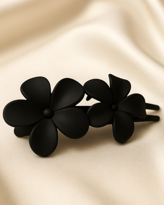 Matte Double Flower Hair Clip