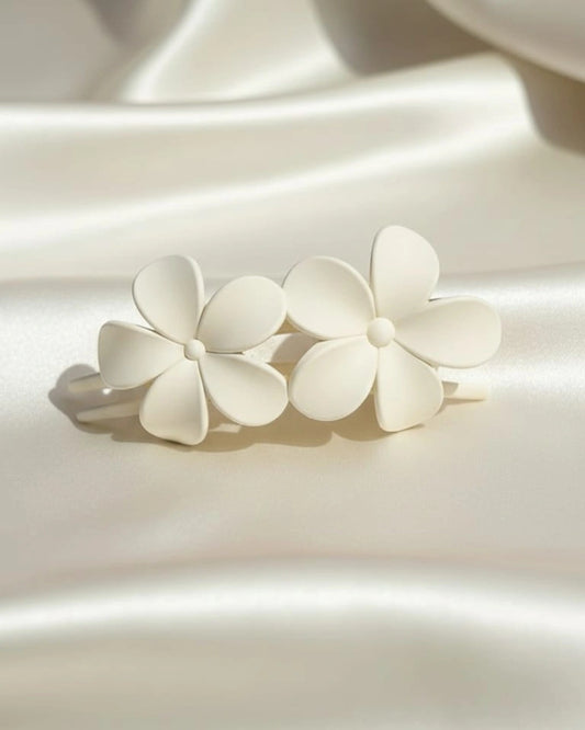 Matte Double Flower Hair Clip