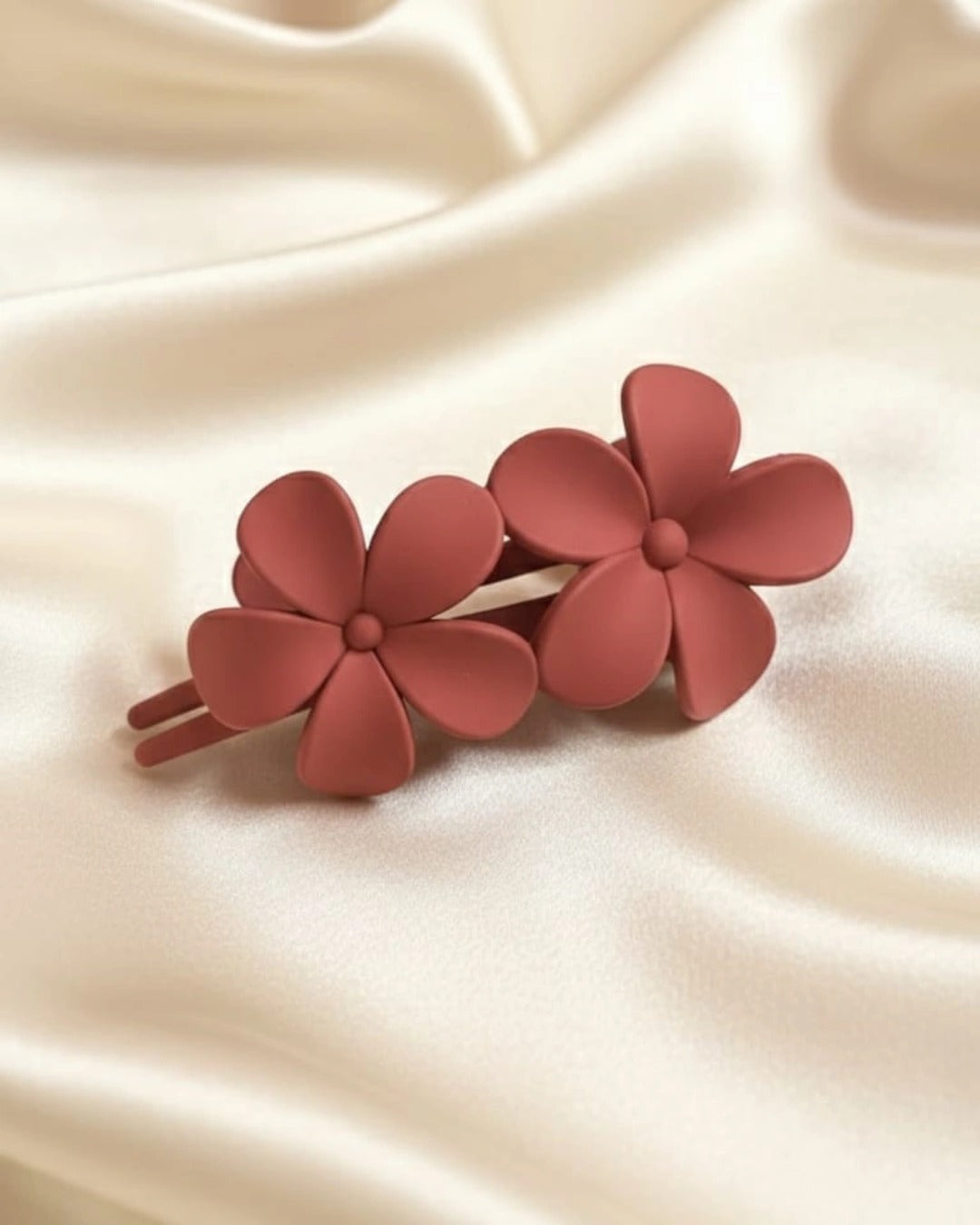 Matte Double Flower Hair Clip