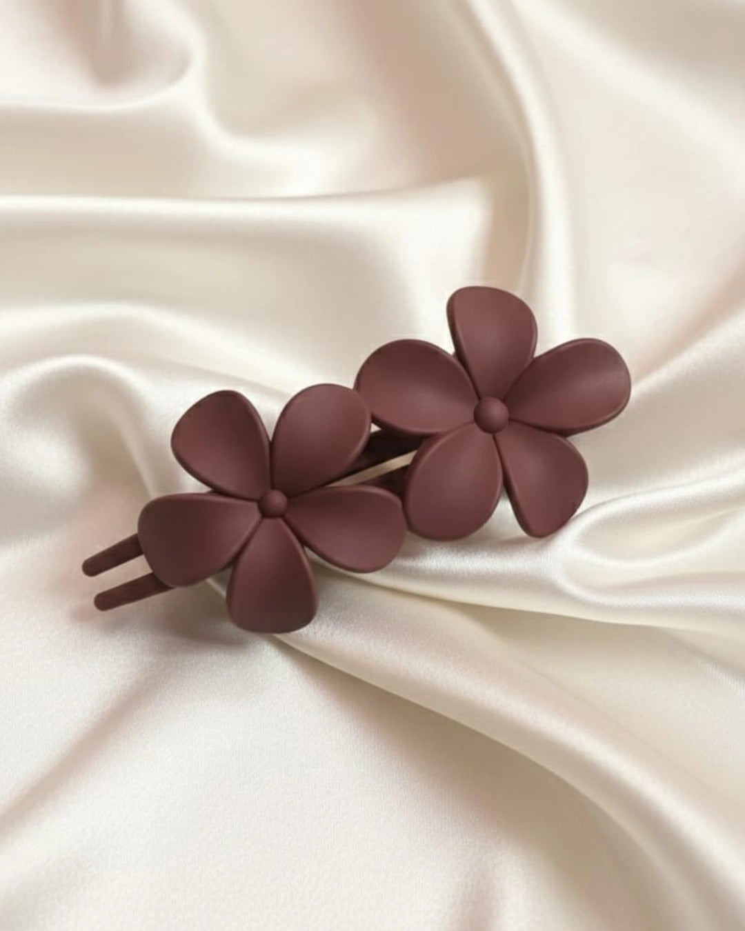 Matte Double Flower Hair Clip