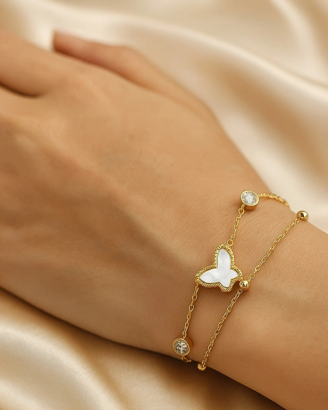 Double Layer Chain Butterfly Bracelets