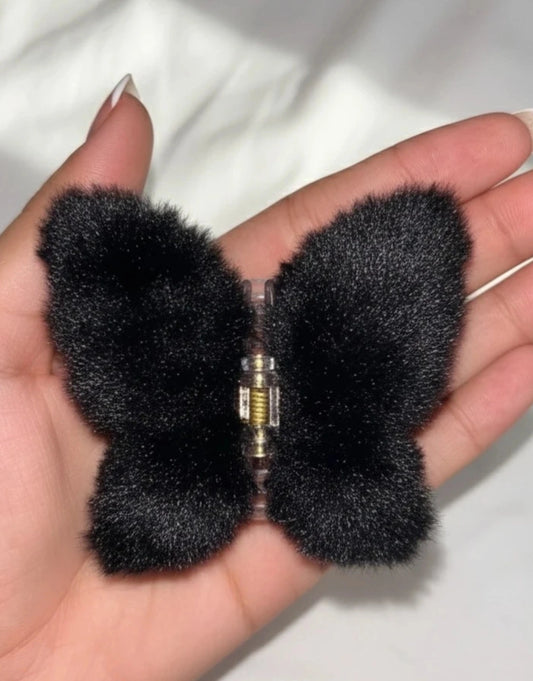 Butterfly Fur Claw Clips