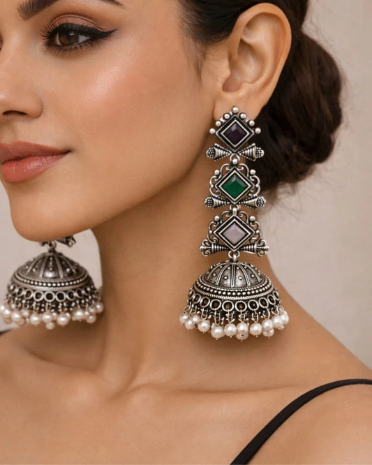 Rajmudra Pearl Jhumkas