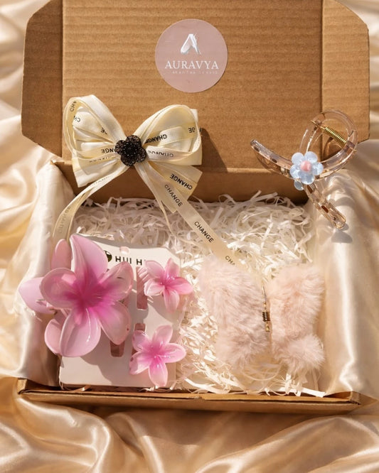 Auravya Pastel Bloom Hair Accessories Gift Box