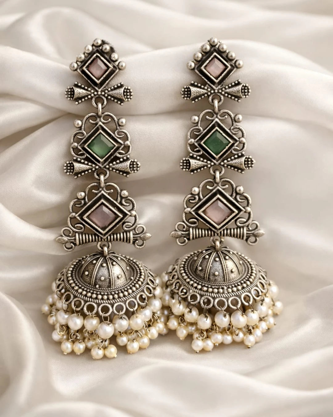 Rajmudra Pearl Jhumkas