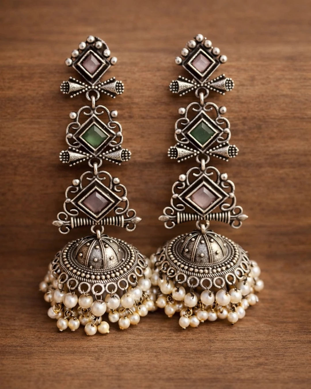 Rajmudra Pearl Jhumkas