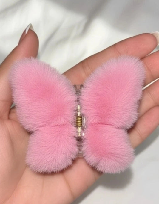 Butterfly Fur Claw Clips