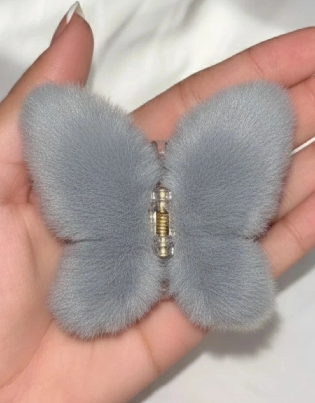 Butterfly Fur Claw Clips