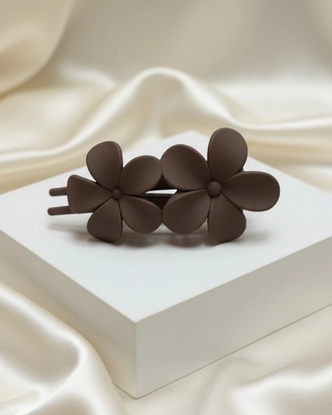 Matte Double Flower Hair Clip