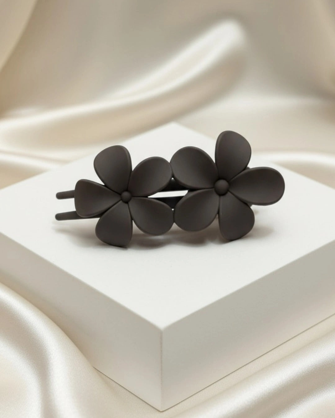Matte Double Flower Hair Clip