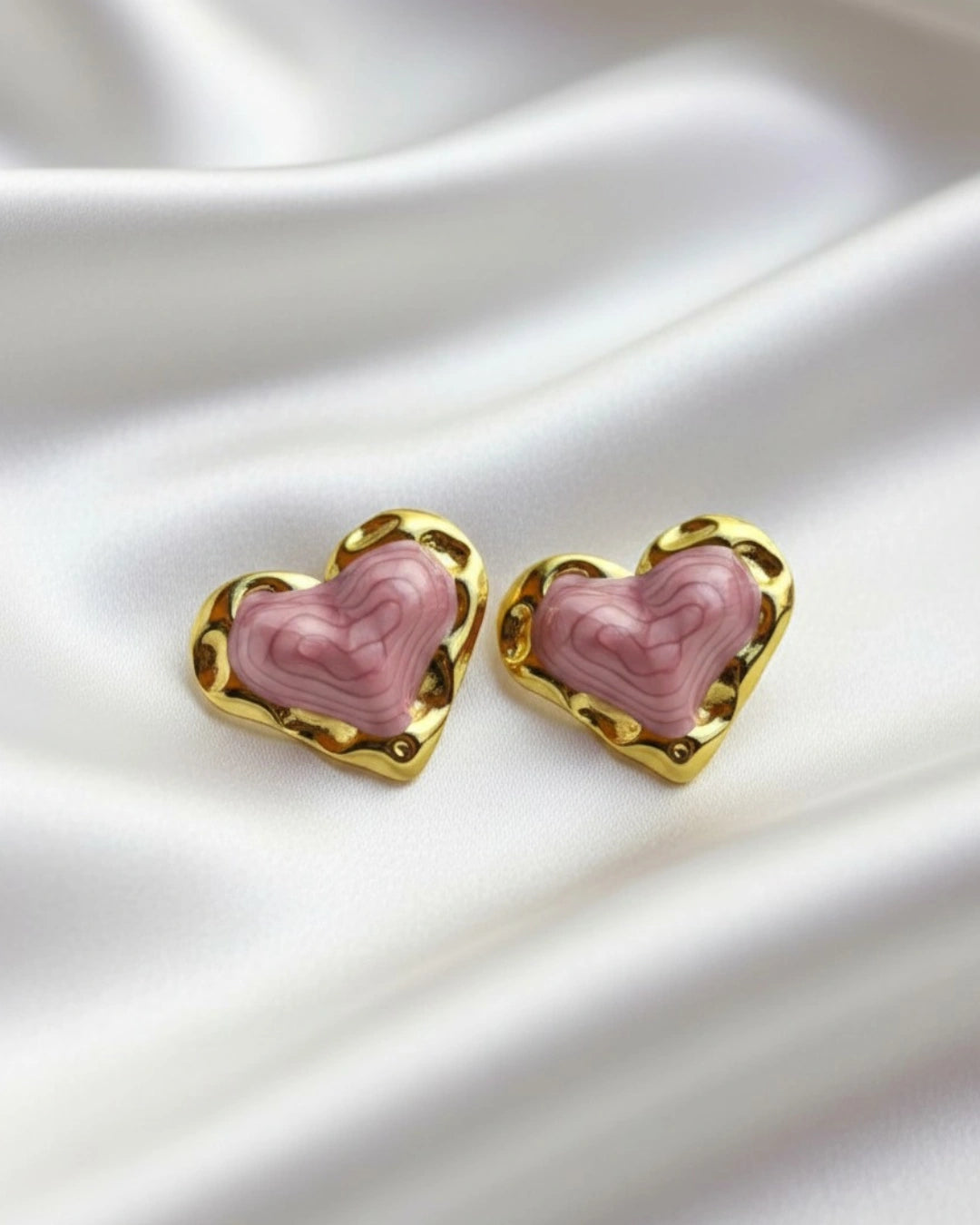 Blush Heart Studs