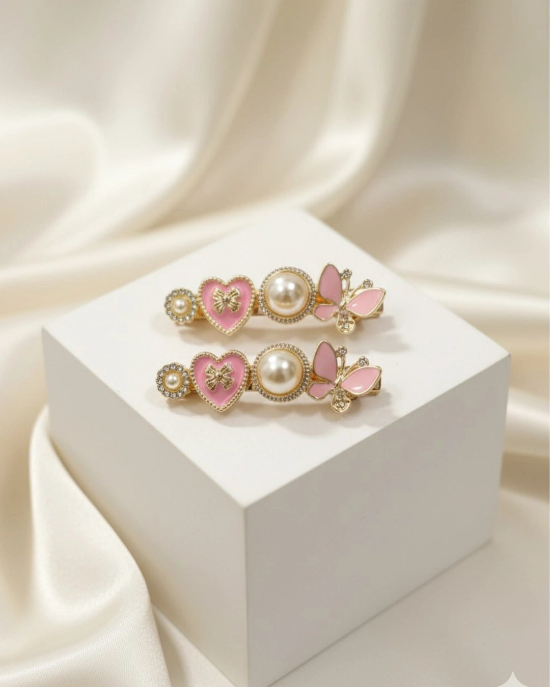 Heartflair Butterfly Pearl Clips - Set of 2