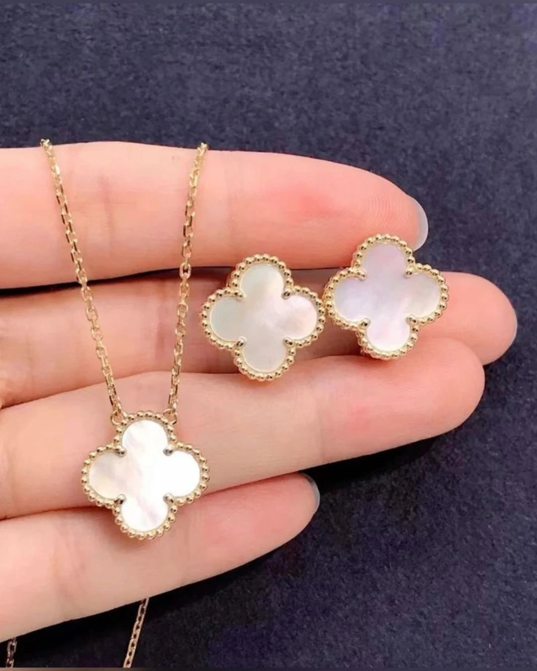 Clover Pendant and Earrings Set