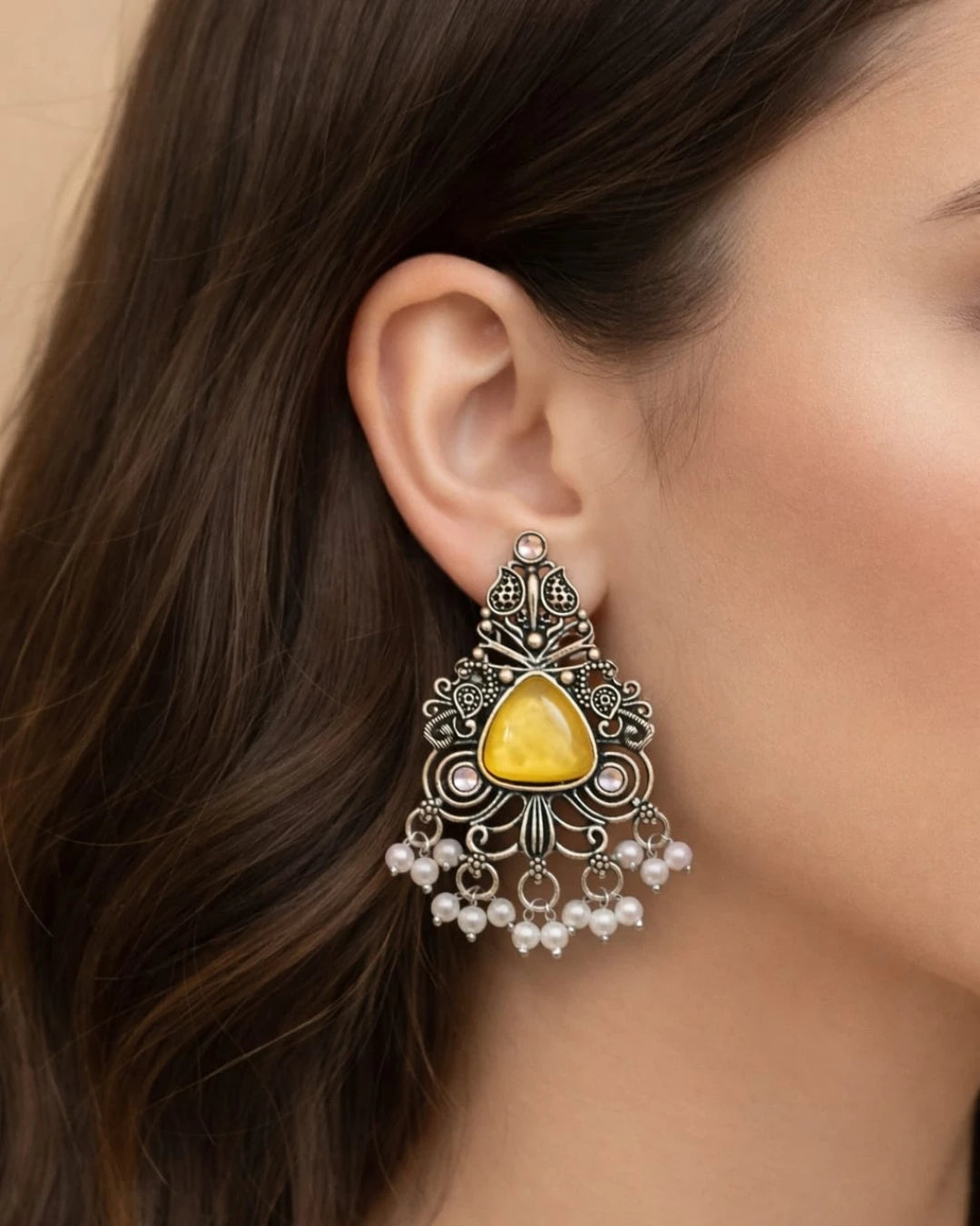 Gulnaar Pearl Jhumkas