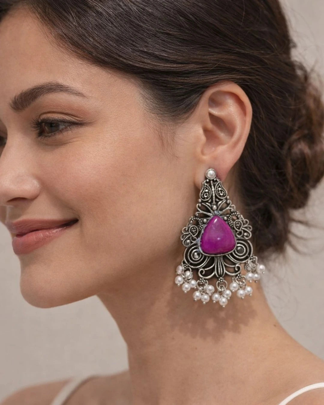 Gulnaar Pearl Jhumkas