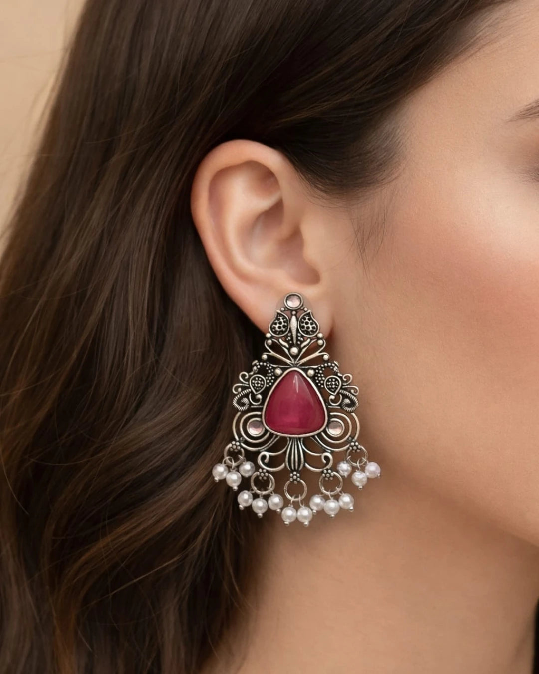 Gulnaar Pearl Jhumkas