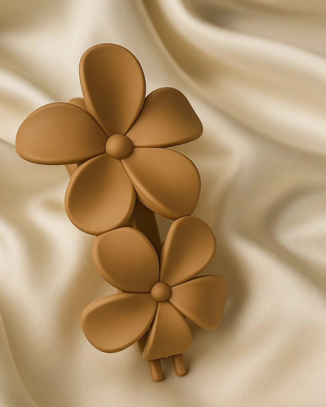 Matte Double Flower Hair Clip